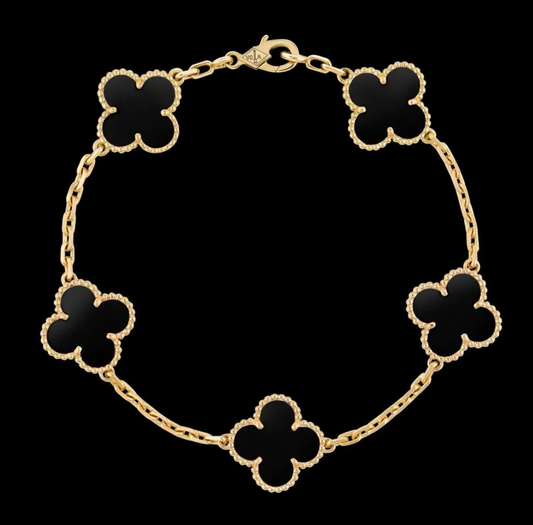 Pulseras Trébol en Plata 925 chapado Oro 18k + Caja de Regalo
