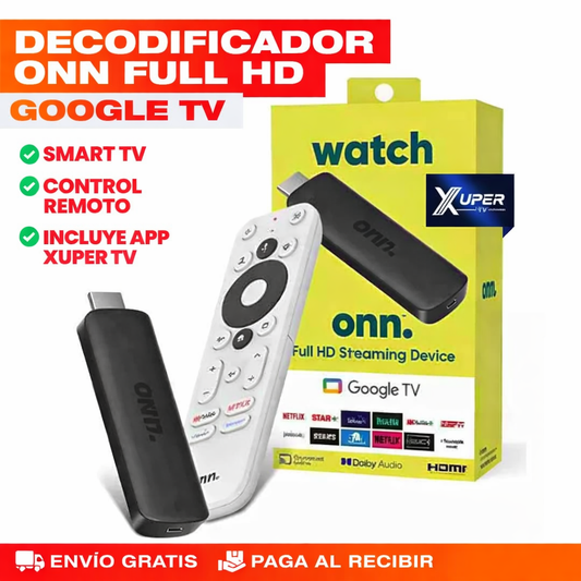 CONVERTIDOR SMART TV DE GOOGLE CON CONTROL REMOTO (Incluye XUPER TV)