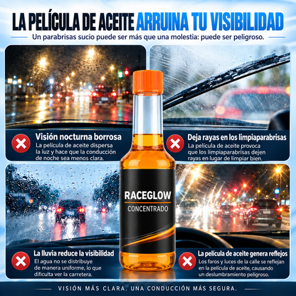 Limpiador RaceGlow - Limpiador Hidrofóbico de cristales y parabrisas